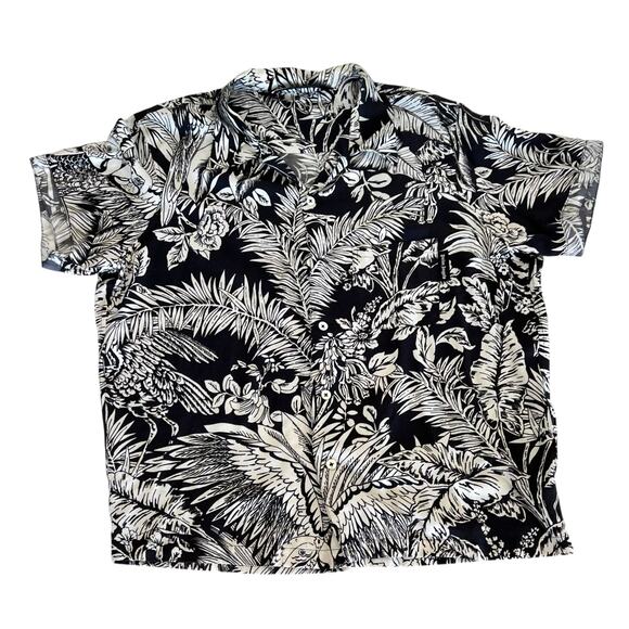 PALM ANGELS Bowling Shirt Jungle Palms Parrots  Short Sleeve Button Up - L (50) - Picture 2 of 9